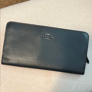 Coach Navy/Ocean Blue Leather Clutch